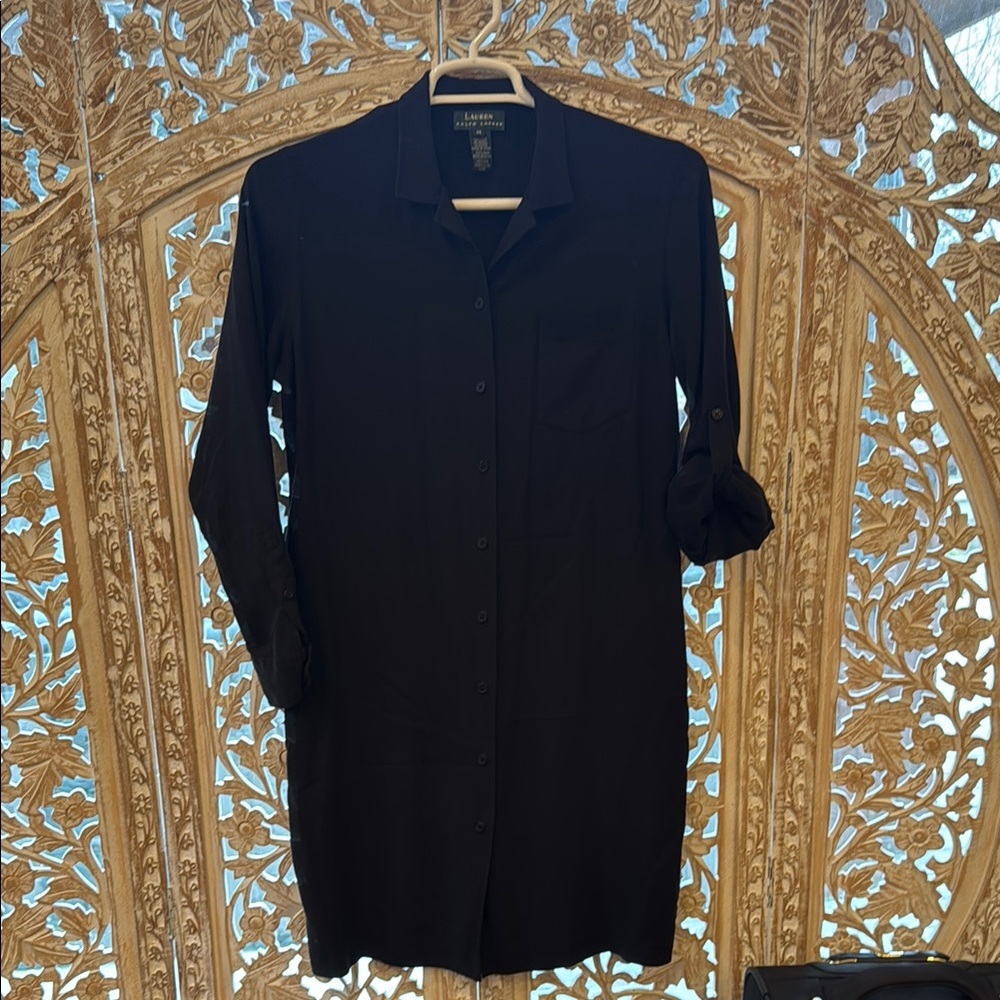 Ralph Lauren Black Button-Up Shirt Dress